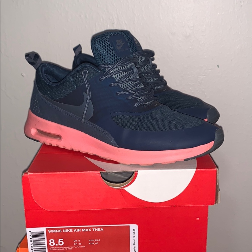 Blue and pink Nike Air Max Thea